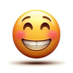Fototapeta premium a happy laughing emoji on a white background
