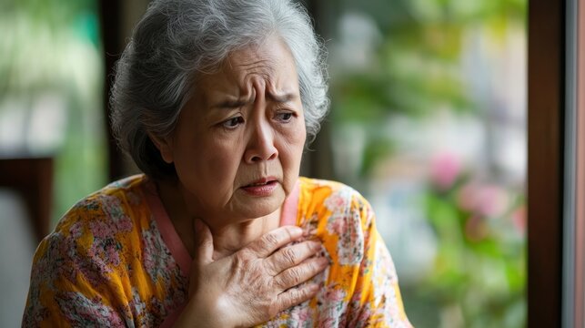 Elderly Woman with Worried Expression