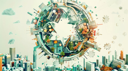 Obraz premium A guide to the foundational principles of the circular economy and how they apply to various industries.