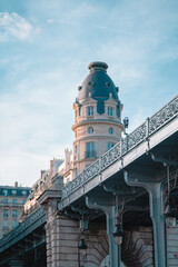 Tower in Renessance Style in Paris France Near the Bridge of Bir-Hakeim
