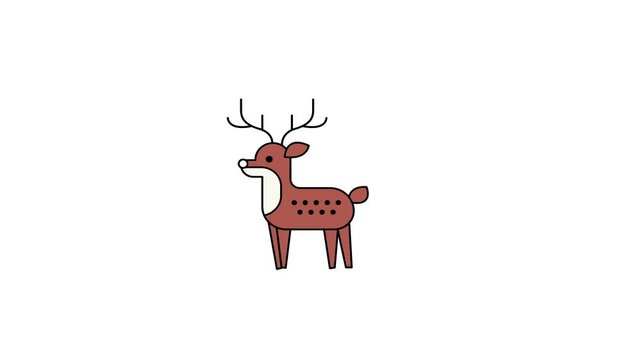 Animated of Reindeer icon motion graphic animation. Animal concept icon animation