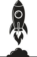 Rocket vector icon. Spaceship rocket launched. Startup icon. Vector illustration