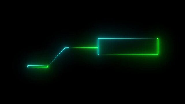 glowing neon line box. transform small to big box neon glow