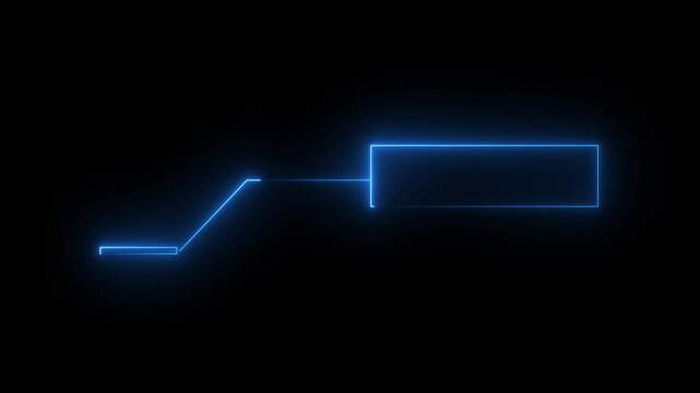 glowing neon line box. transform small to big box neon glow