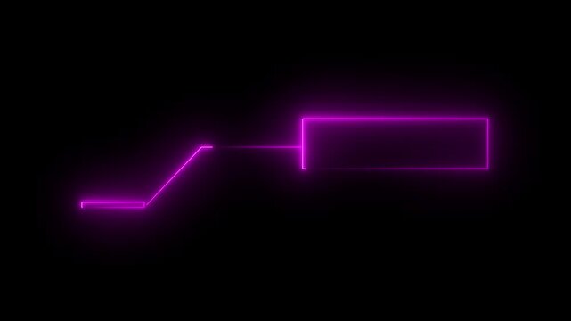 glowing neon line box. transform small to big box neon glow
