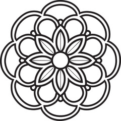 Mandala Vector Design For Coloring Page.