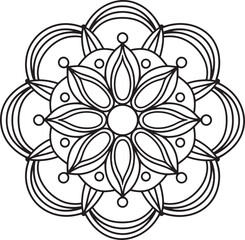 Mandala Vector Design For Coloring Page.