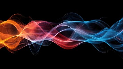 Naklejka premium Abstract Waveform Red and Blue Intertwined, Light, Energy, Motion, Abstract, Design, Background