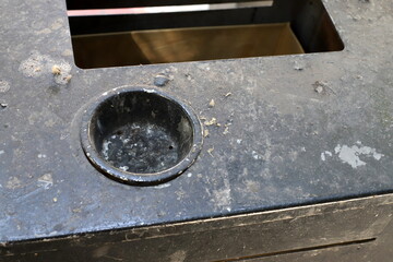 Ashtray for cigarettes and ash when smoking.