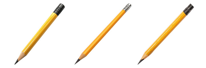 Sharped lead pencil isolated on transparent background