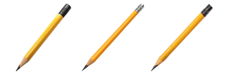 Sharped lead pencil isolated on transparent background
