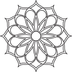 Mandala Vector Design For Coloring Page.