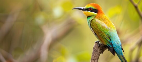 Obraz premium He Beauty Of The Bird Merops Viridis In The Wild