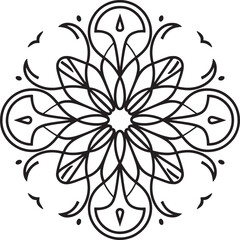 Mandala Vector Design For Coloring Page.