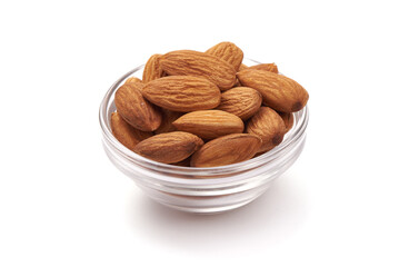 Almond. Almond nuts, close-up isolated on a white background.