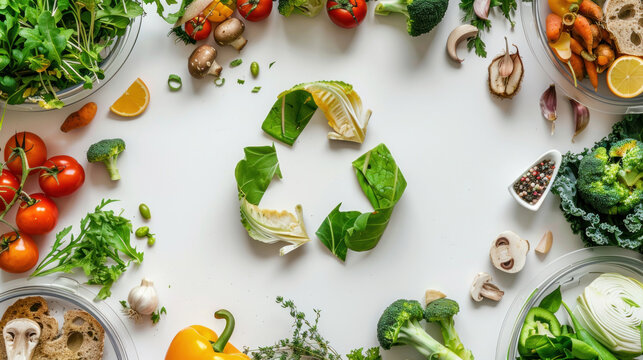 A sustainable food system incorporating circular economy principles, focusing on waste reduction, recycling, and efficient resource use.