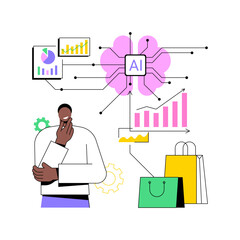 Sales Trend Forecasting with AI abstract concept vector illustration.