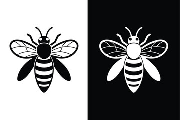 Bee line out illustration Icon on White Vector Backgrounds.