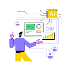 CRM with AI-Generated Insights abstract concept vector illustration.