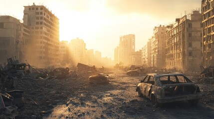 Obraz premium Post-Apocalyptic Cityscape