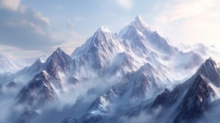 Obraz premium Majestic Snowy Mountain Range