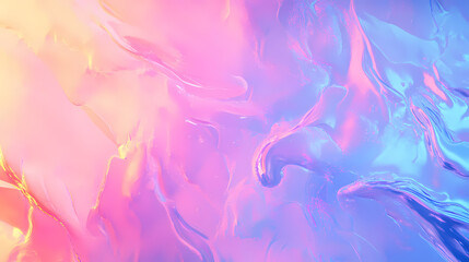 Obraz premium Iridescent neon background with holographic abstract soft pastel colors, perfect for a trendy vaporwave aesthetic. Vaporwave Aesthetic. Illustration