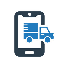 Online tracking cargo icon