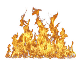 Fire flames on transparent background