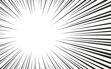 Manga comic effect banner with speed rays in retro style. black action line speed effect. cartoon stripes for decoration. © The Thunks