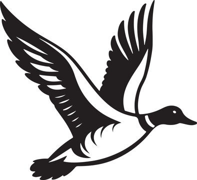 recommend clip art: flying duck icon silhouette design vector art illustration