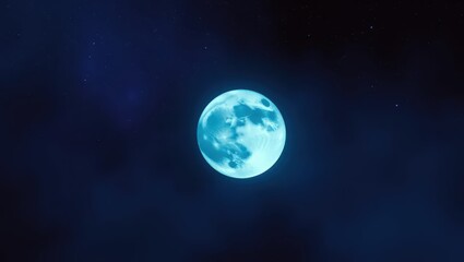 Obraz premium Full Blue Moon in Night Sky
