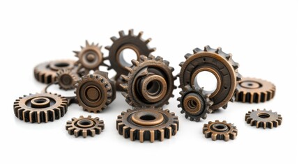 Close-up of Metal Gears: Industrial Machinery Components