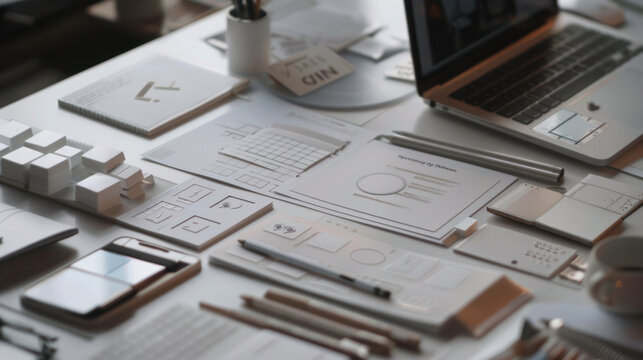 A visual of a brand design process, from initial sketches to final logo creation, focusing on simplicity and impact.