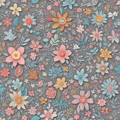 digital painting Colorful abstract floral patterns