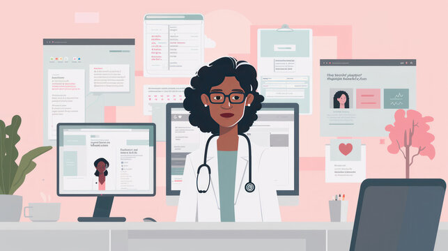 A visual of a healthcare professional's personal branding strategy, integrating professional websites, social media, and patient testimonials.