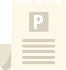 Parking ticket icon representing a fine or penalty notice issued for illegal parking, typically placed on the windshield of a vehicle