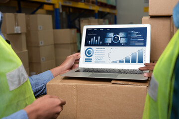 Business data dashboard provide business intelligence analytic for marketing strategy planning snugly with big data set to analyze customer demands and foreseeing business future