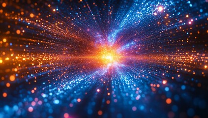 Obraz premium Abstract technology background of high speed global data transfer, ultra fast broadband and connection, digital cyber tech motion