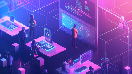 Fototapeta premium A visual of a tech startup's branding strategy, focusing on sleek design and forward-thinking messaging to attract investors.