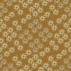 Vector, gender neutral gold lines pattern of abstract floral motif in a repeating lace formation, perfect for design with a subtle touch of gold elegance.
