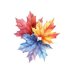 autumn leaves vector illustration in watercolor style