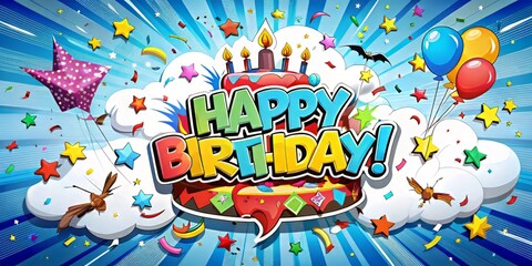 Fototapeta premium happy birthday card with candles