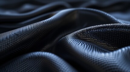 Naklejka premium Close-Up of a Dark Blue Fabric Texture