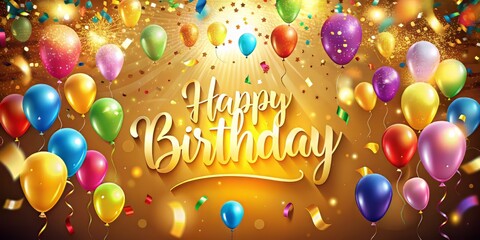 happy birthday card with balloons