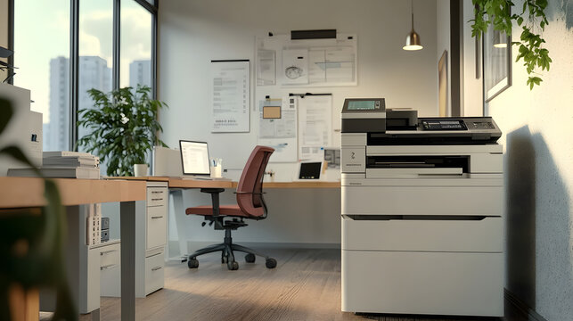 modern office multifunction printer hyper realistic