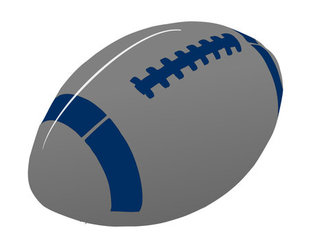 American football ball graphics-  gray  and blue, sport vector graphics for street art -  art illustration - multicolor - 