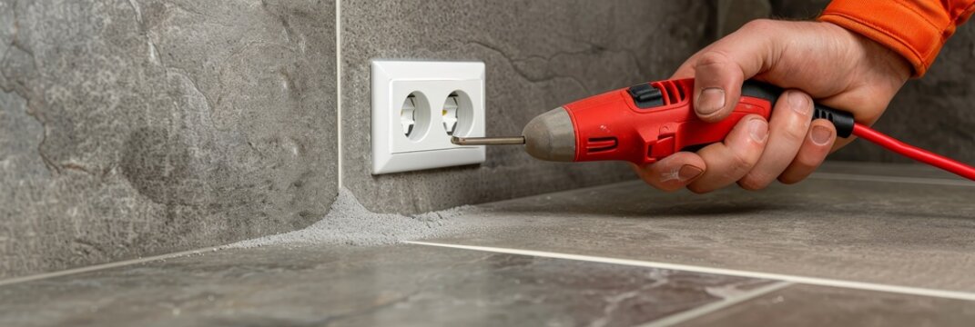 Expert electrician installing and replacing electrical outlets with precision and skill