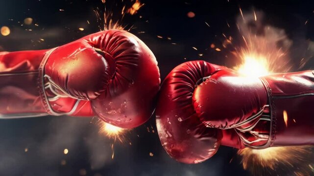 A stunning image shows boxing gloves colliding with water splashes, symbolizing intense action and energy