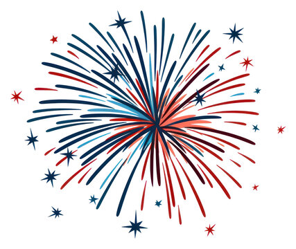 red white blue fireworks burst stars