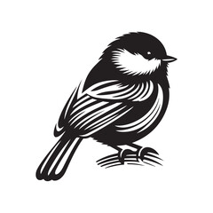 High-Quality Great Tit Silhouette Vectors for Wildlife Art Projects